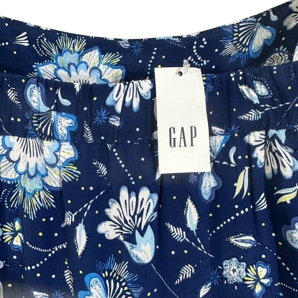 NWT Gap Blue Floral & Paisley Tie Shoulder Midi Apron Dress - Picture 10 of 12